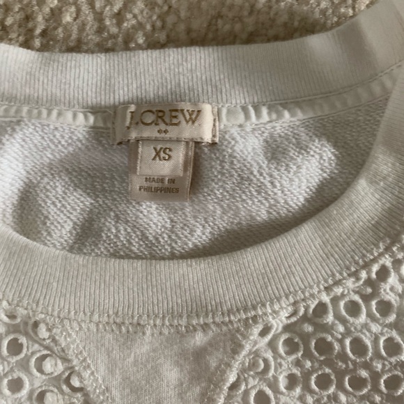 J Crew White Eyelet Sweater - Picture 2 of 4
